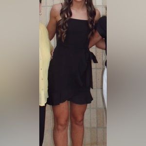 gianni bini black mini dress with bow